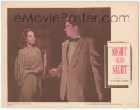 9z601 NIGHT UNTO NIGHT LC #6 1949 Viveca Lindfors holding candle by Ronald Reagan in the dark!