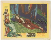 9z627 OUTCAST OF THE ISLANDS LC #8 1952 exotic Kerima laying on ground, directed by Carol Reed!
