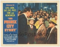 9z649 PHENIX CITY STORY LC 1955 classic noir, Richard Kiley standing in front of huge crowd!