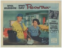 9z654 PILLOW TALK LC #6 1959 pretty career girl Doris Day on telephone as Thelma Ritter watches!