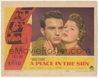 9z659 PLACE IN THE SUN LC #1 1951 romantic close up of Montgomery Clift & Shelley Winters!