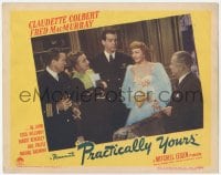 9z669 PRACTICALLY YOURS LC #8 1944 Claudette Colbert & Air Force pilot Fred MacMurray w/ 3 others!