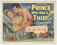 9z672 PRINCE WHO WAS A THIEF TC 1951 great art of barechested Tony Curtis & pretty Piper Laurie!