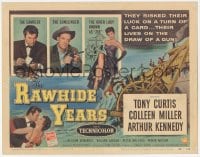 9z687 RAWHIDE YEARS TC 1955 poker playing Tony Curtis + sexy Colleen Miller & Arthur Kennedy!