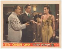 9z690 RED DRAGON LC 1945 Sidney Toler as Charlie Chan & Bonanova watch Carol Hughes hand over note!
