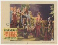 9z761 SIGN OF THE CROSS LC #6 R1944 Fredric March & Claudette Colbert on stairs, Cecil B. DeMille!