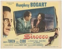 9z767 SIROCCO LC 1951 close up of Humphrey Bogart talking to sexy Marta Toren at bar!