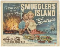 9z777 SMUGGLER'S ISLAND TC 1951 art of Jeff Chandler & sexy Keyes, Pirate Port of the China Seas!