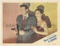 9z796 SOUTHSIDE 1-1000 LC #2 1950 great shadowy c/u of Don DeFore with gun by pretty Andrea King!