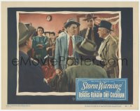 9z810 STORM WARNING LC #7 1951 Ronald Reagan holding rope talks to worried Raymond Greenleaf & crowd!