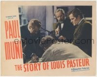 9z811 STORY OF LOUIS PASTEUR LC 1936 inventor Paul Muni eyes Donald Woods standing next to him!