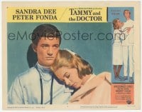 9z839 TAMMY & THE DOCTOR LC #2 1963 c/u of pretty Sandra Dee resting her head on Peter Fonda!
