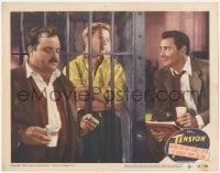 9z848 TENSION LC #6 1949 Barry Sullivan & William Conrad with Richard Basehart behind bars!