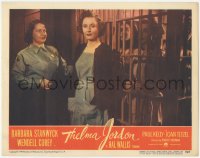 9z854 THELMA JORDON LC #8 1950 prison matron takes Barbara Stanwyck out of her jail cell!