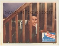 9z859 THIEVES' HIGHWAY LC #3 1949 Jules Dassin, close up of Richard Conte crawling up stairs!