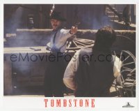 9z882 TOMBSTONE LC 1993 great close up of Val Kilmer as sick Doc Holliday shooting bad guy!