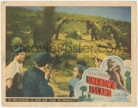9z919 UNKNOWN ISLAND LC #7 1948 cool special effects scene with top stars watching dinosaurs!