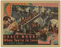 9z951 WHEN YOU'RE IN LOVE LC 1937 Aussie opera star Grace Moore singing on balcony as band plays!