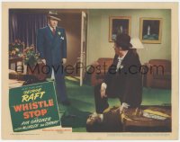 9z958 WHISTLE STOP LC 1946 George Raft finds guy over dead body at murder scene, film noir!