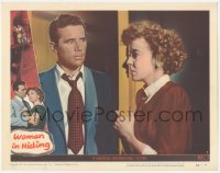 9z978 WOMAN IN HIDING LC #3 1950 close up of pretty Ida Lupino opening door for Howard Duff!