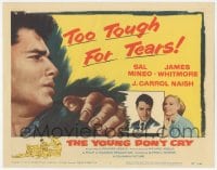 9z994 YOUNG DON'T CRY TC 1957 super close up of Sal Mineo, who was too tough for tears!