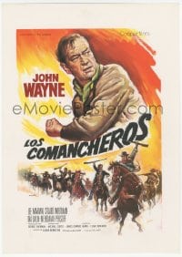 9z161 COMANCHEROS Spanish TC R1970s with artwork of cowboy John Wayne by Mataix, Michael Curtiz!