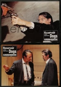 9z697 RESERVOIR DOGS 4 Spanish LCs 1992 Quentin Tarantino, best image of Harvey Keitel with two guns!