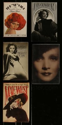 1a016 LOT OF 5 ACTRESS BIOGRAPHY HARDCOVER BOOKS 1970s-1990s Clara Bow, Joan Crawford & more!