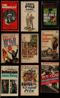 1a536 LOT OF 9 MOVIE AND TV EDITION PAPERBACK BOOKS 1950s-1970s Gauntlet, Avengers & more!