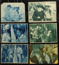 1a351 LOT OF 6 HEAVILY TRIMMED LOBBY CARDS FROM LONE RANGER SERIALS 1930s great scenes!