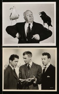 1a583 LOT OF 2 ALFRED HITCHCOCK REPRO 8X10 PHOTOS 1980s great images from The Birds & Rope!
