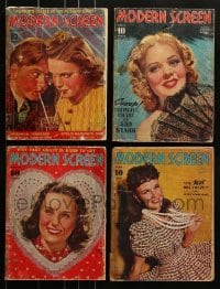 1a062 LOT OF 4 MODERN SCREEN MAGAZINES 1940s filled with great movie images & information!