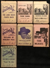 1a147 LOT OF 7 UNFOLDED 9x13 WESTERN LOCAL THEATER WINDOW CARDS 1940s images for cowboy movies!
