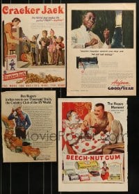 1a075 LOT OF 4 MAGAZINE ADS 1930s-1980s Cracker Jacks, Goodyear, Beech-Nut Gum, Roy Rogers!