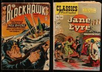 1a129 LOT OF 2 COMIC BOOKS 1940s-1950s Blackhawk & Charlotte Bronte's Jane Eyre!