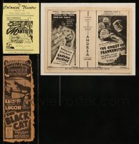 1a134 LOT OF 2 LOCAL THEATER HERALDS AND 1 NEWSPAPER AD 1930s-1950s Ghost of Frankenstein & more!
