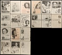1a072 LOT OF 18 1930S-40S MAGAZINE ADS 1930s-1940s movie stars endorsing their favorite products!