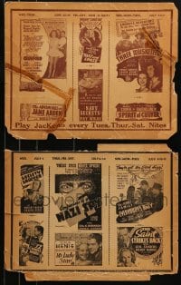 1a150 LOT OF 2 11X14 LOCAL THEATER WINDOW CARDS 1940s great ads for multiple movies on each!