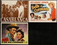 1a104 LOT OF 3 REPRO LOBBY CARDS 1980s Casablanca, Bells of Coronado, Bad Man of Deadwood!