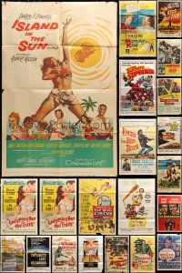 1a211 LOT OF 84 FOLDED ONE-SHEETS 1950s-1980s great images from a variety of different movies!