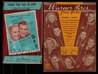 1a065 LOT OF 2 SONG FOLIOS 1938 music from several Warner Bros. movies + My Lucky Star!