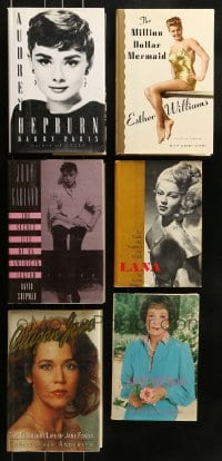1a537 LOT OF 6 ACTRESS BIOGRAPHY HARDCOVER BOOKS 1980s-1990s Audrey Hepburn, Judy Garland & more!
