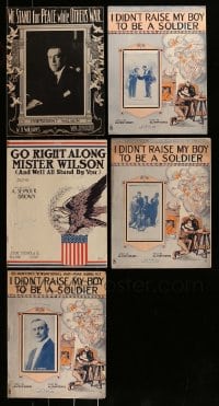1a172 LOT OF 5 ANTI-WAR 11X14 SHEET MUSIC 1910s We Stand For Peace While Others War!