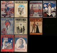 1a164 LOT OF 9 WORLD WAR I 11X14 SHEET MUSIC 1910s great songs about our soldiers!