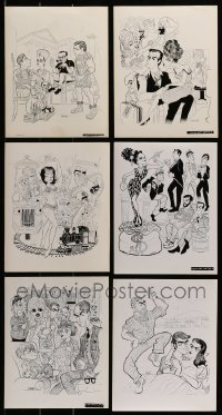 1a463 LOT OF 6 CHRISTIANO ARTWORK 8X10 STILLS 1960s cartoon caricatures from different movies!