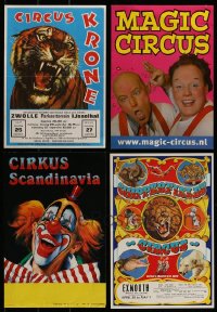 1a076 LOT OF 4 UNFOLDED AND FORMERLY FOLDED 8X12 NON-U.S. CIRCUS POSTERS 1990s-2000s great art!
