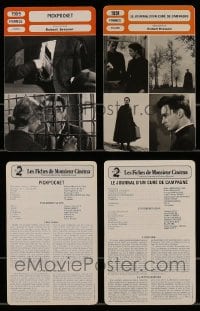 1a524 LOT OF 2 ROBERT BRESSON FRENCH PROMO CARDS 1980s Pickpocket, Le journal d'un cure de campagne