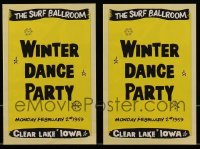 1a106 LOT OF 2 REPRO BUDDY HOLLY HERALDS 1990s Winter Dance Party at The Surf Ballroom!