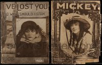 1a180 LOT OF 2 SHEET MUSIC 1910s Theda Bara, I've Lost You So Why Should I Care, Mabel Normand