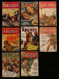 1a058 LOT OF 8 ARGOSY ALL-STORY WEEKLY PULP MAGAZINES 1930s-1940s all with great full-color cover art!